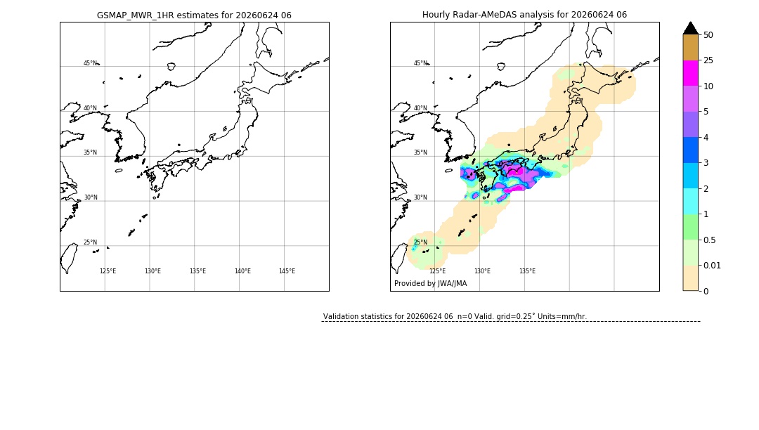 GSMaP MWR validation image. 2026/06/24 06