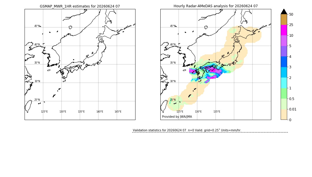 GSMaP MWR validation image. 2026/06/24 07