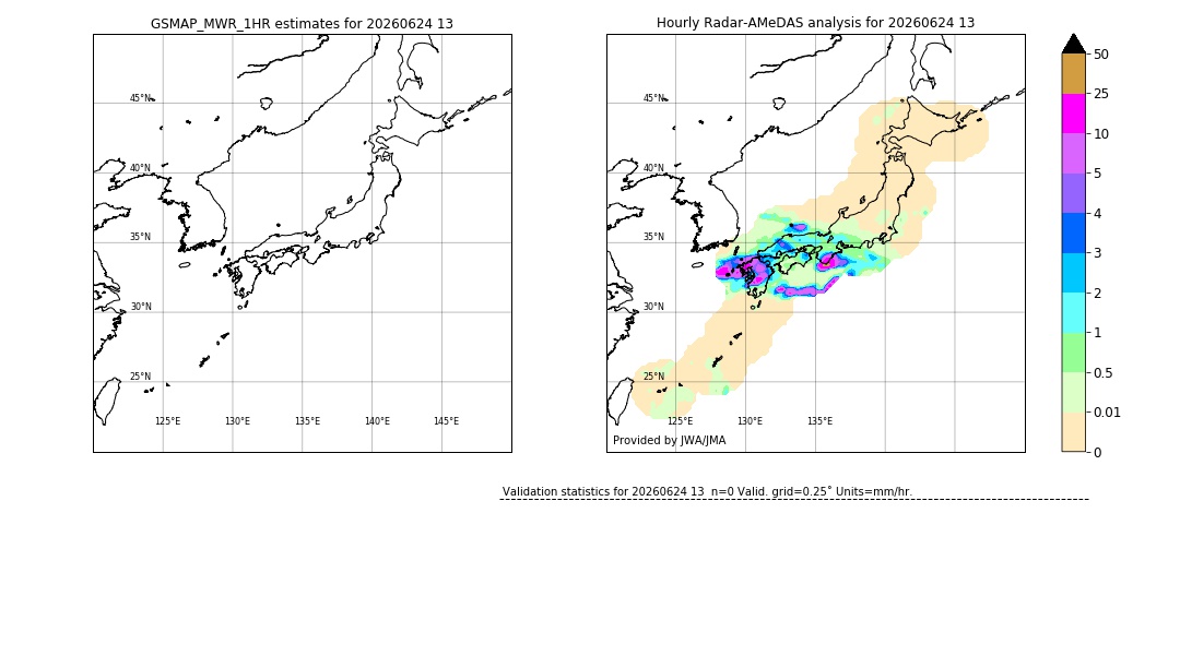 GSMaP MWR validation image. 2026/06/24 13