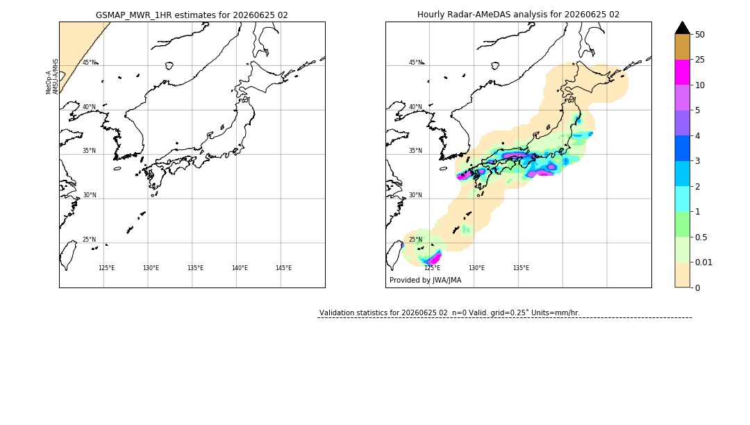 GSMaP MWR validation image. 2026/06/25 02