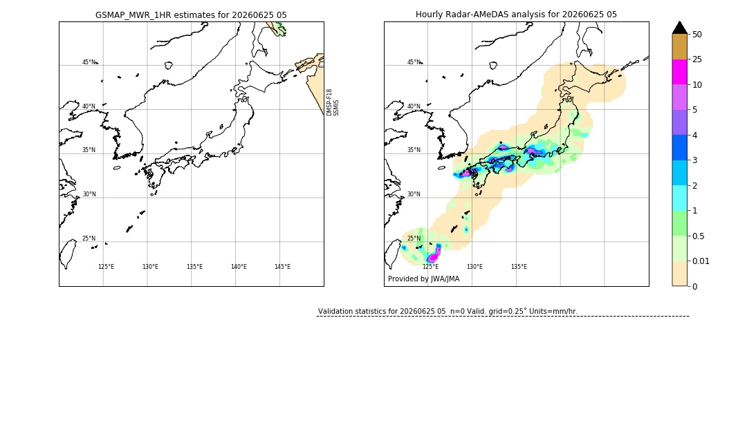 GSMaP MWR validation image. 2026/06/25 05