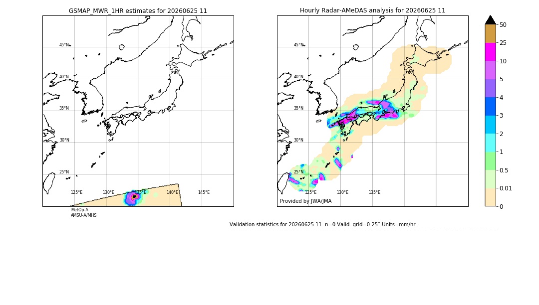 GSMaP MWR validation image. 2026/06/25 11