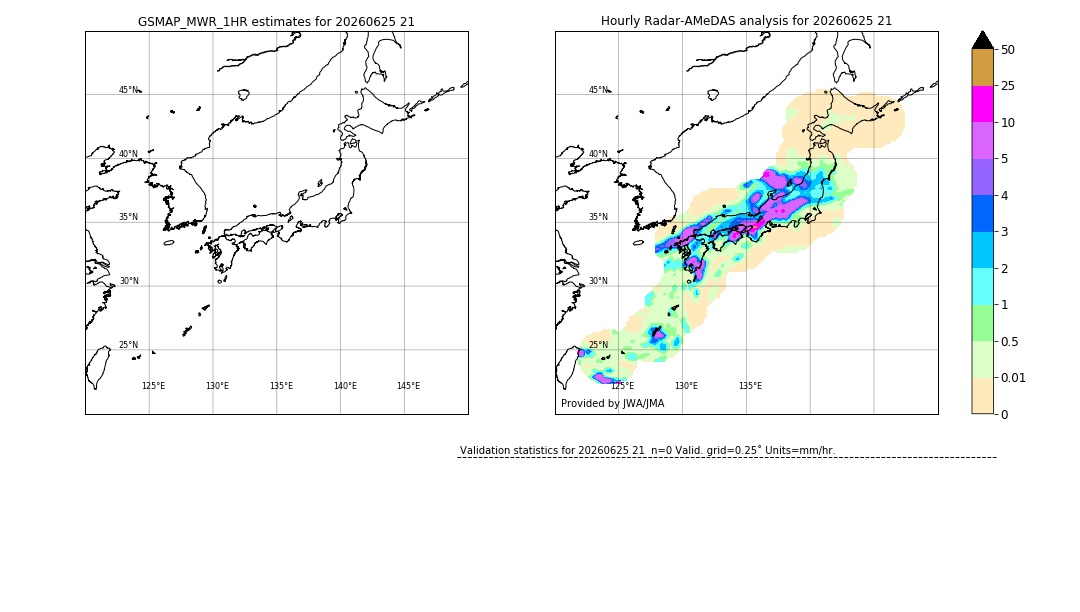 GSMaP MWR validation image. 2026/06/25 21