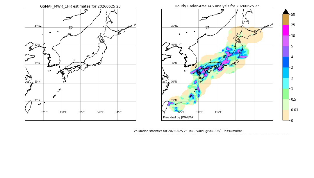 GSMaP MWR validation image. 2026/06/25 23