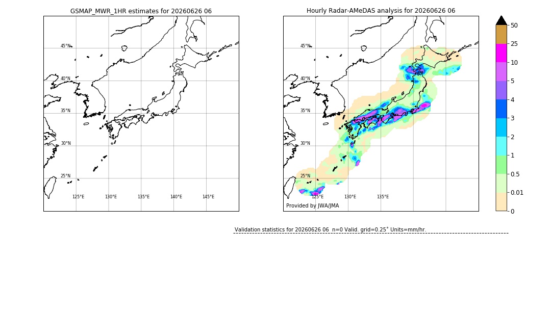 GSMaP MWR validation image. 2026/06/26 06