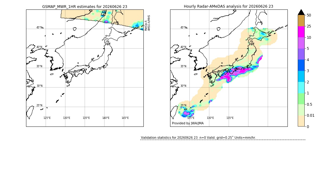 GSMaP MWR validation image. 2026/06/26 23