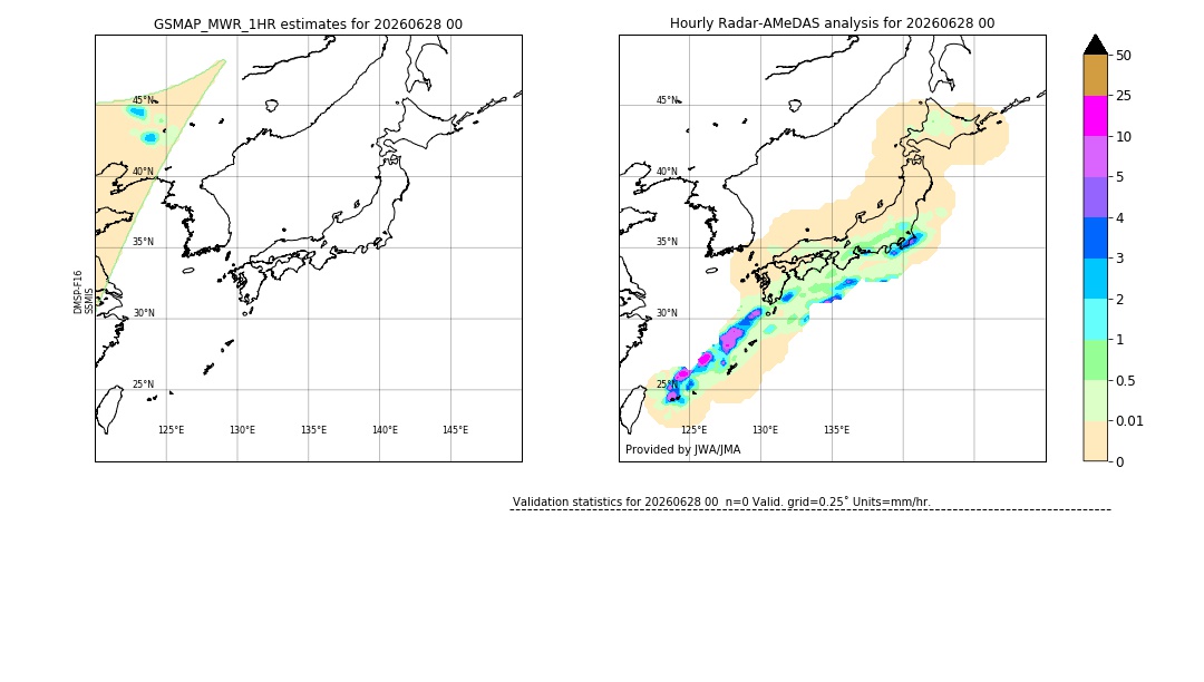 GSMaP MWR validation image. 2026/06/28 00