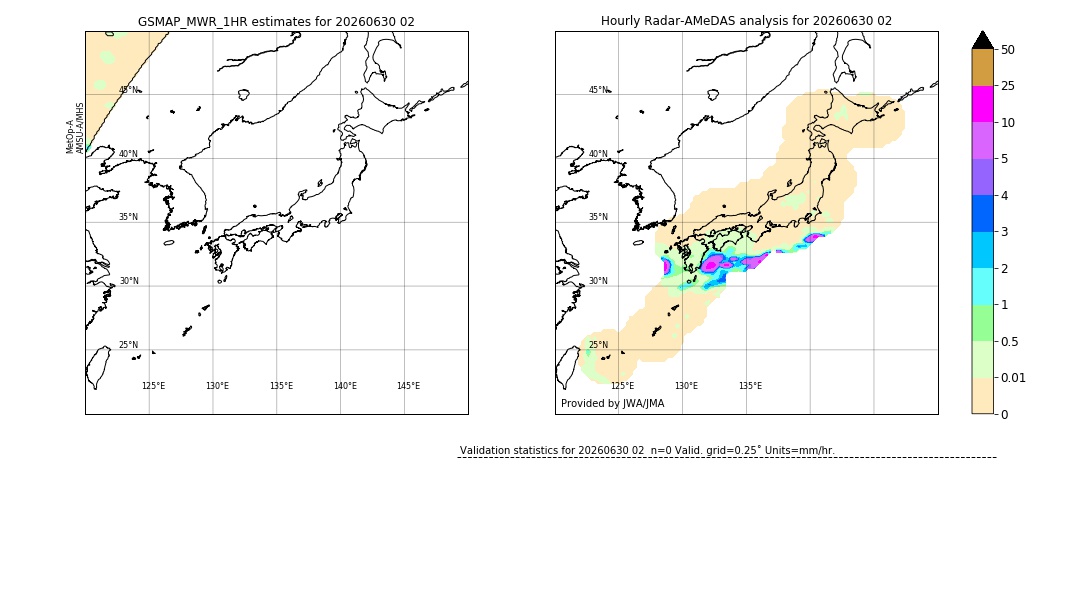 GSMaP MWR validation image. 2026/06/30 02