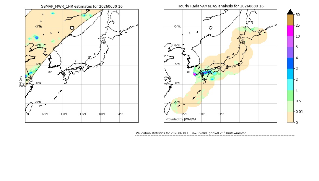 GSMaP MWR validation image. 2026/06/30 16