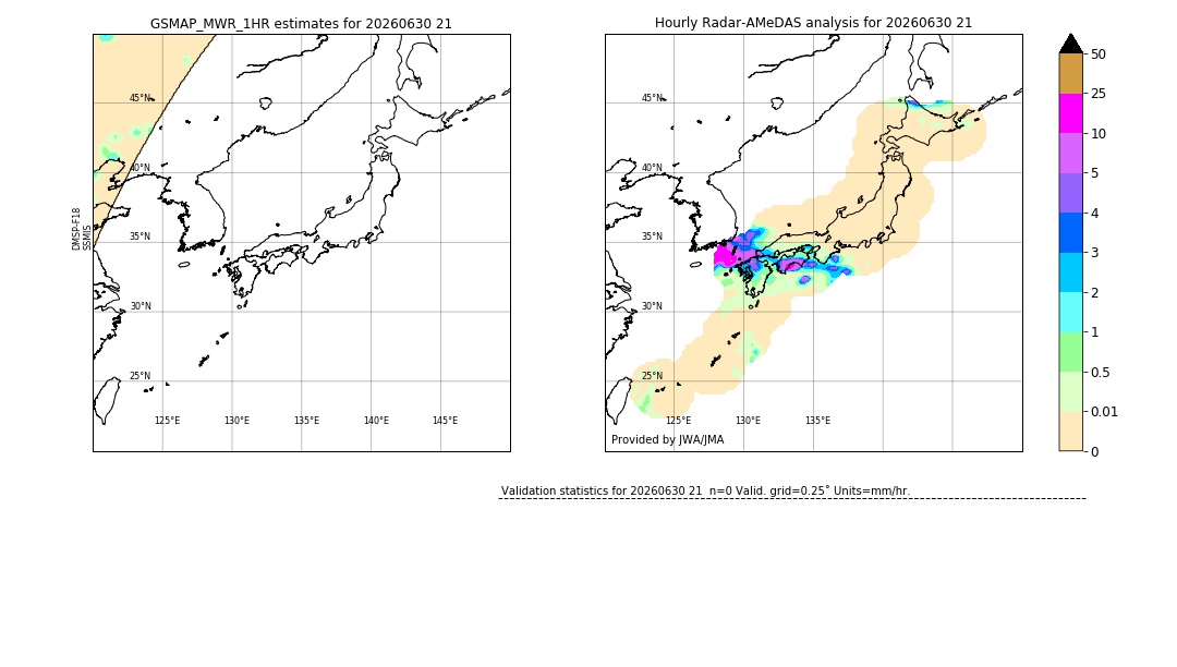 GSMaP MWR validation image. 2026/06/30 21