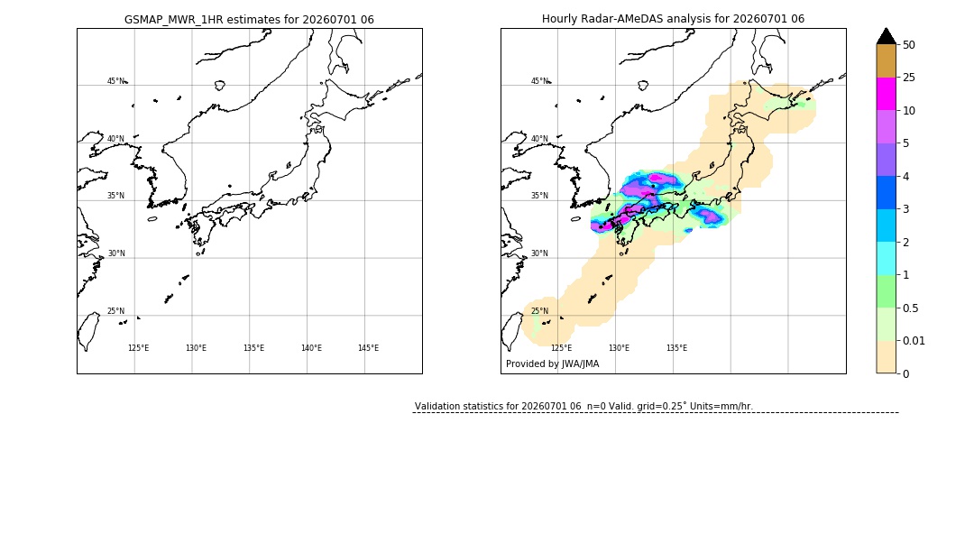 GSMaP MWR validation image. 2026/07/01 06