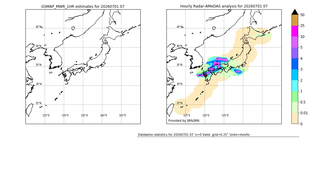 GSMaP MWR validation image. 2026/07/01 07