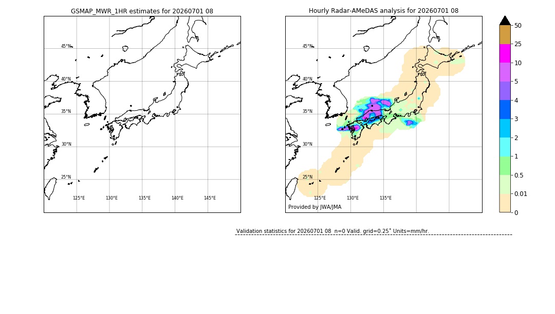 GSMaP MWR validation image. 2026/07/01 08