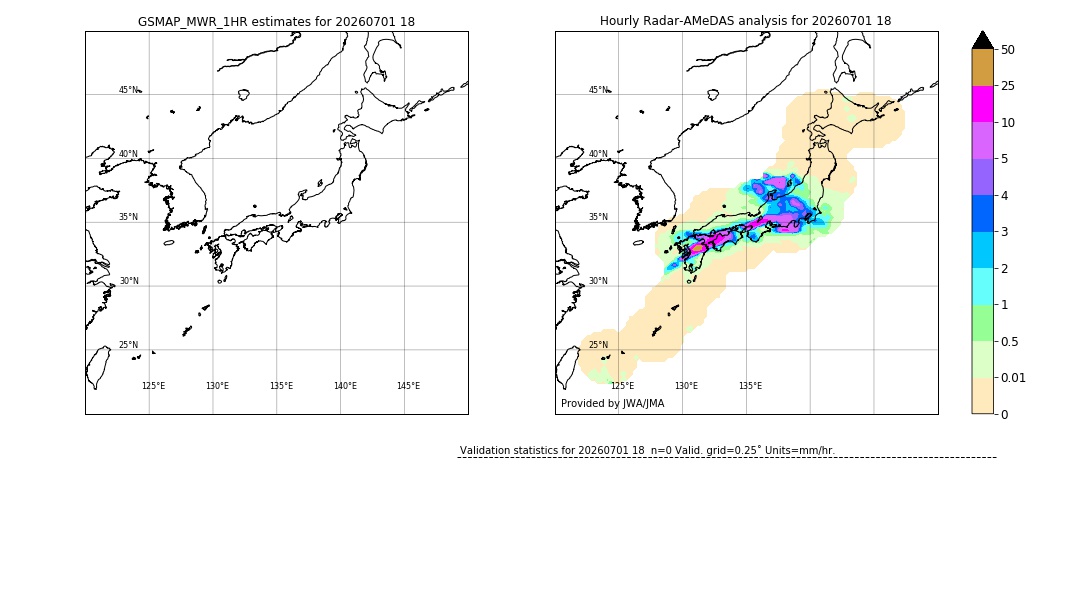GSMaP MWR validation image. 2026/07/01 18
