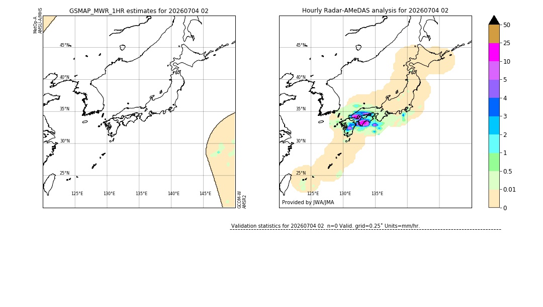 GSMaP MWR validation image. 2026/07/04 02