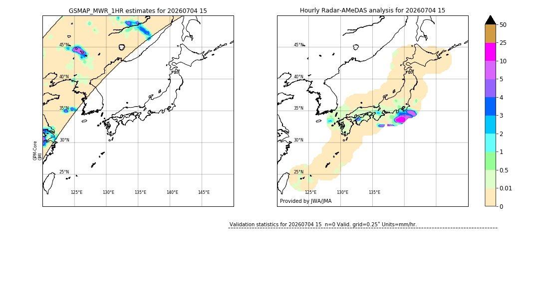 GSMaP MWR validation image. 2026/07/04 15