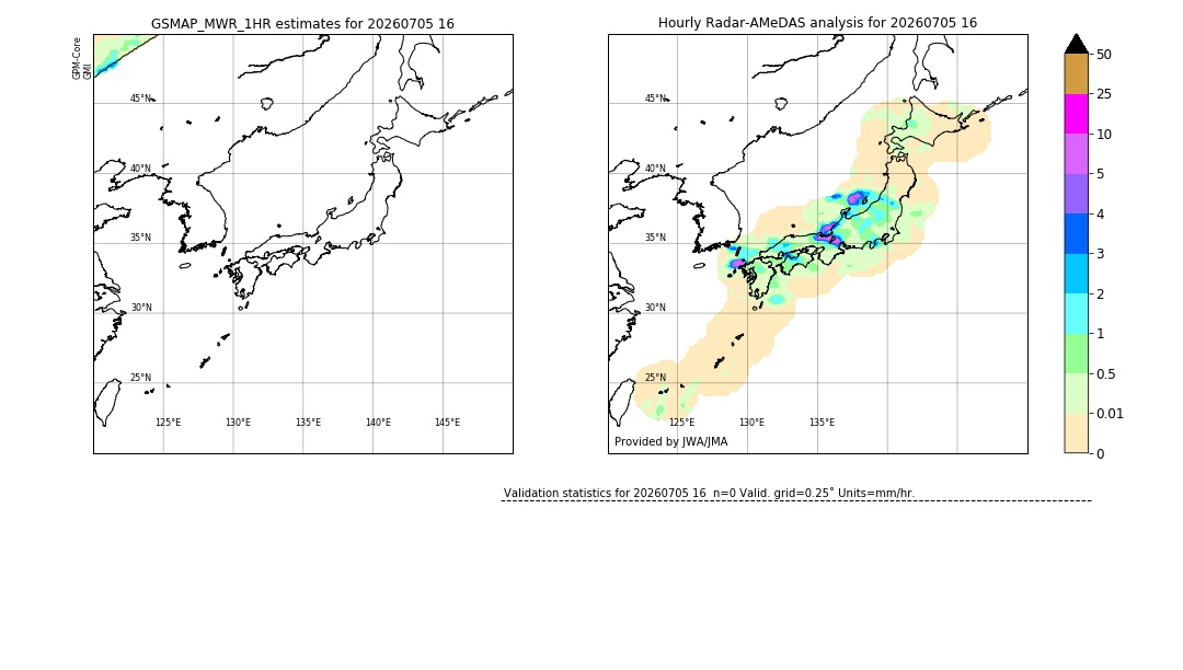 GSMaP MWR validation image. 2026/07/05 16