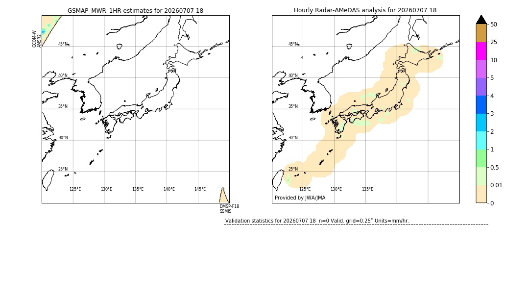 GSMaP MWR validation image. 2026/07/07 18