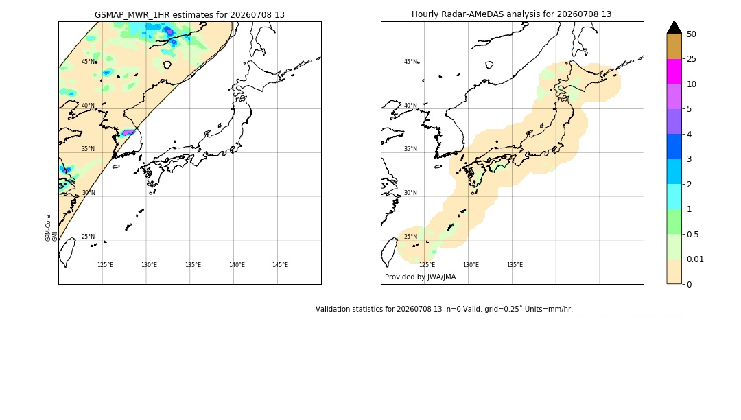 GSMaP MWR validation image. 2026/07/08 13