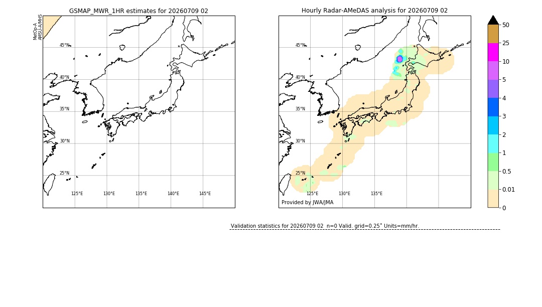 GSMaP MWR validation image. 2026/07/09 02