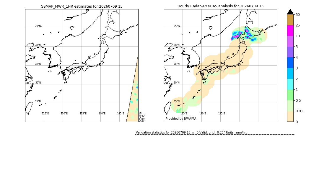 GSMaP MWR validation image. 2026/07/09 15