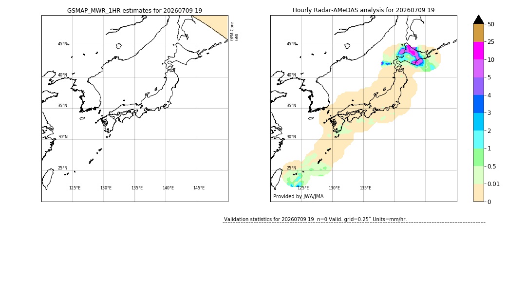 GSMaP MWR validation image. 2026/07/09 19