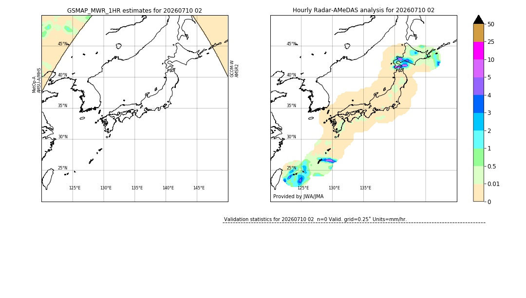 GSMaP MWR validation image. 2026/07/10 02