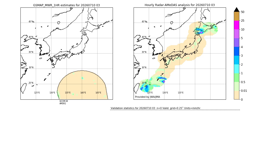 GSMaP MWR validation image. 2026/07/10 03