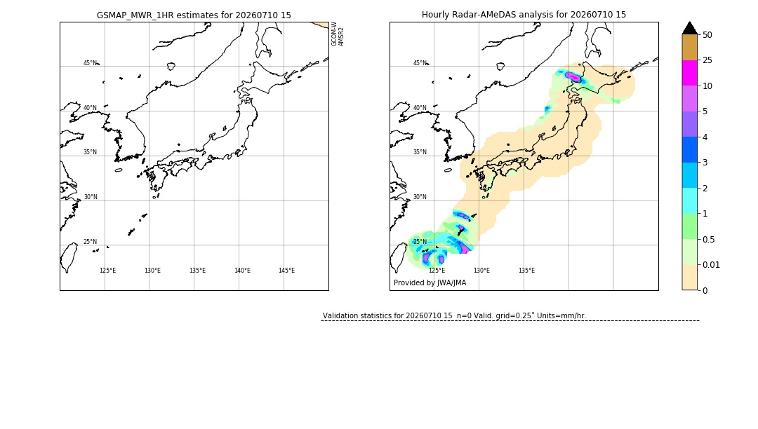 GSMaP MWR validation image. 2026/07/10 15