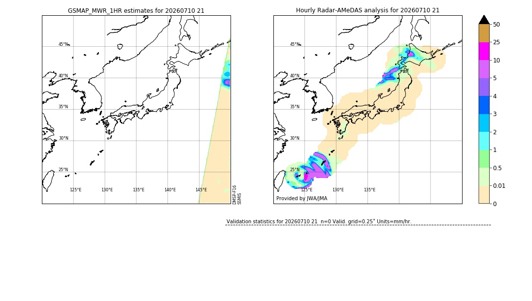 GSMaP MWR validation image. 2026/07/10 21