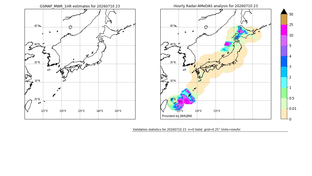 GSMaP MWR validation image. 2026/07/10 23