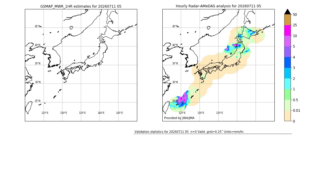 GSMaP MWR validation image. 2026/07/11 05