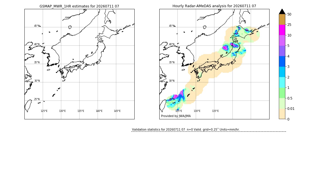 GSMaP MWR validation image. 2026/07/11 07