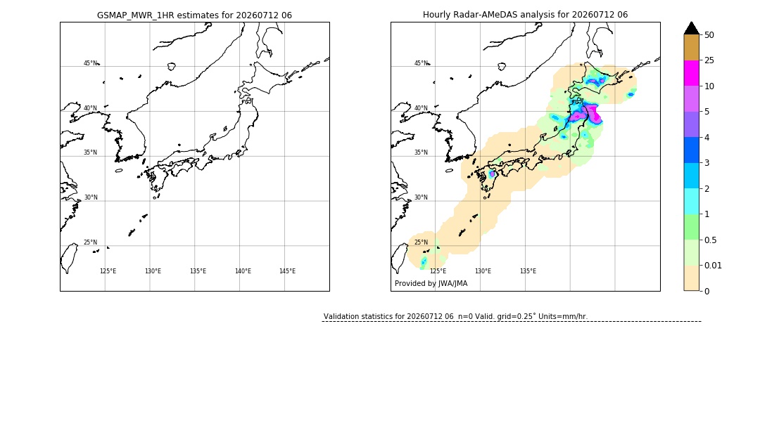 GSMaP MWR validation image. 2026/07/12 06