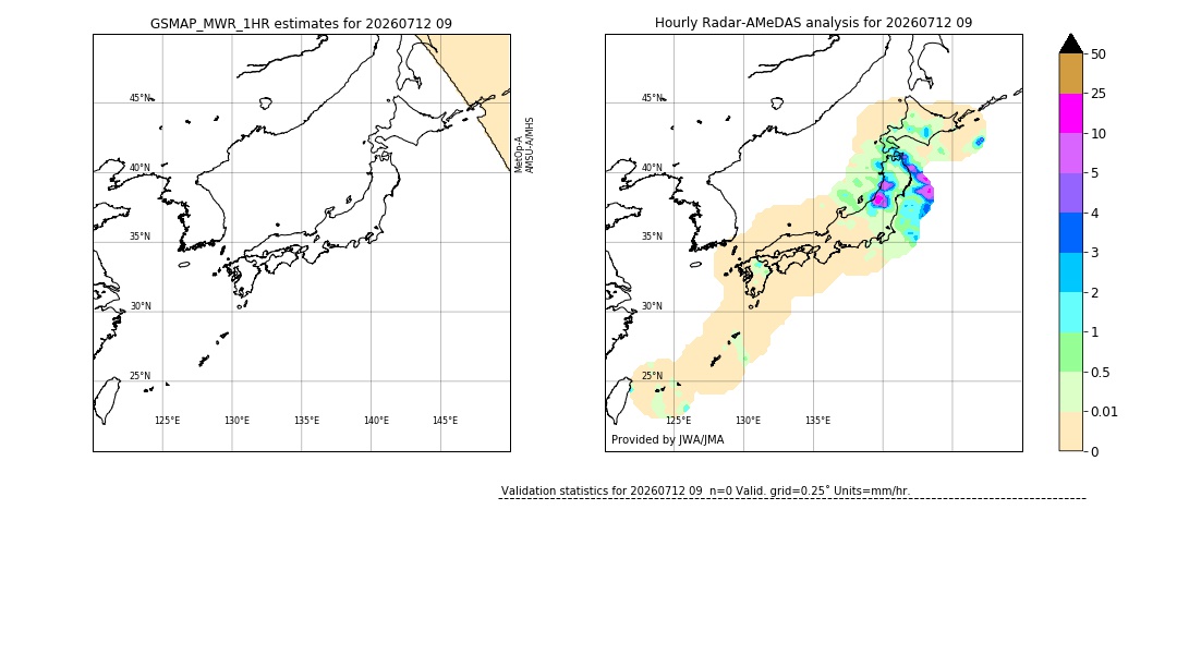 GSMaP MWR validation image. 2026/07/12 09