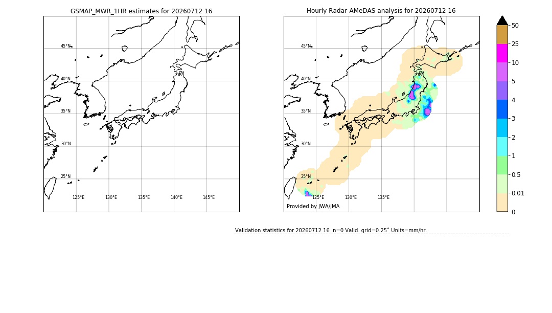 GSMaP MWR validation image. 2026/07/12 16