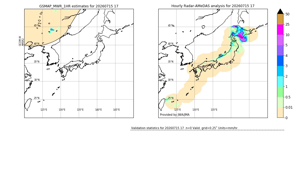 GSMaP MWR validation image. 2026/07/15 17