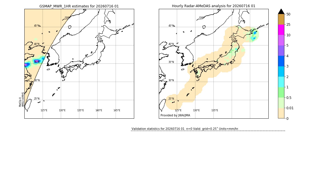GSMaP MWR validation image. 2026/07/16 01
