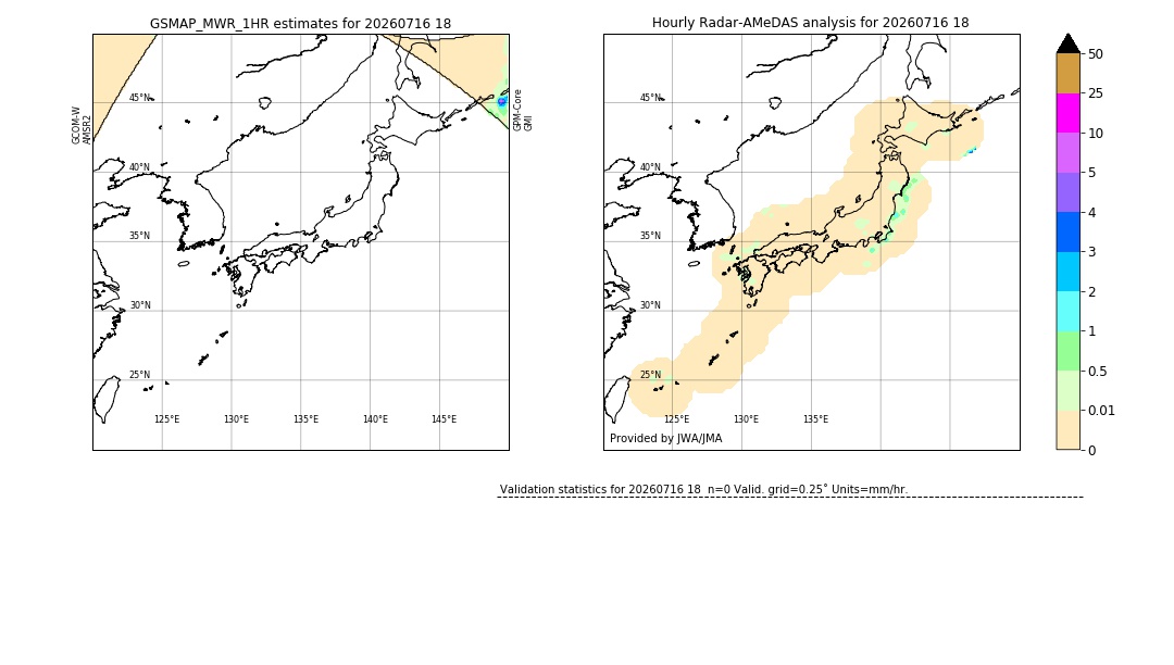 GSMaP MWR validation image. 2026/07/16 18