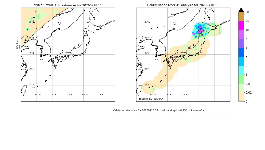GSMaP MWR validation image. 2026/07/18 11
