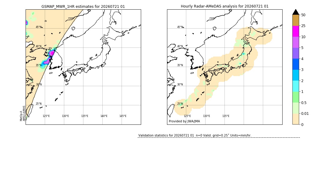 GSMaP MWR validation image. 2026/07/21 01