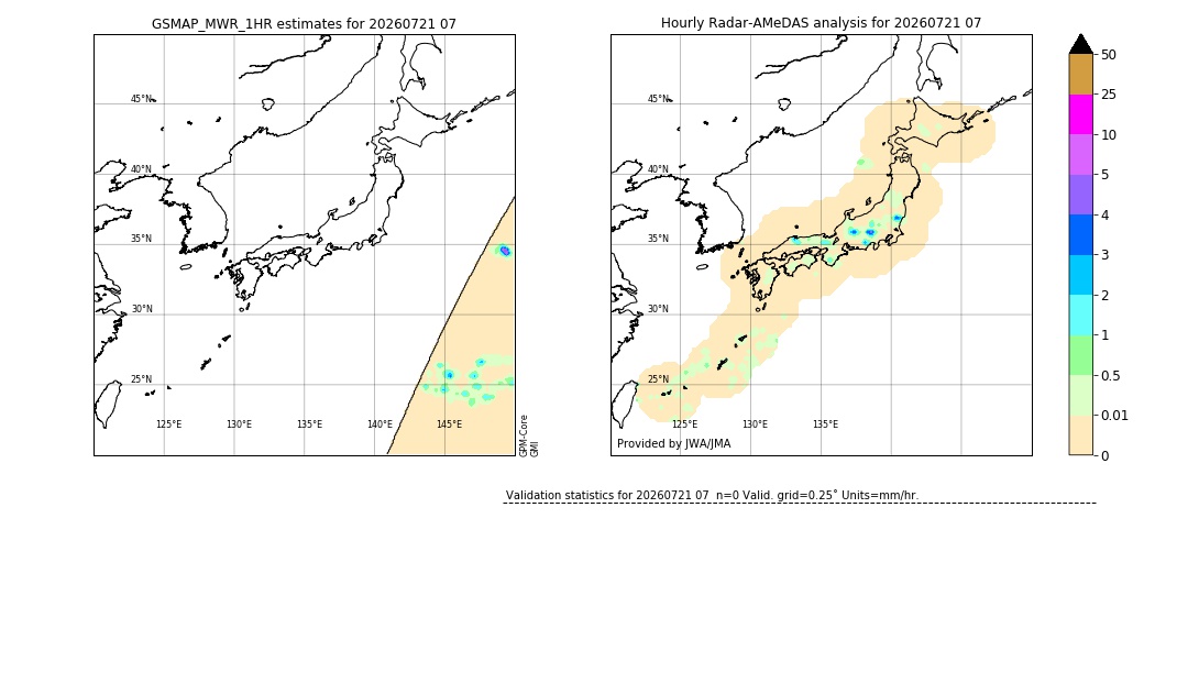 GSMaP MWR validation image. 2026/07/21 07