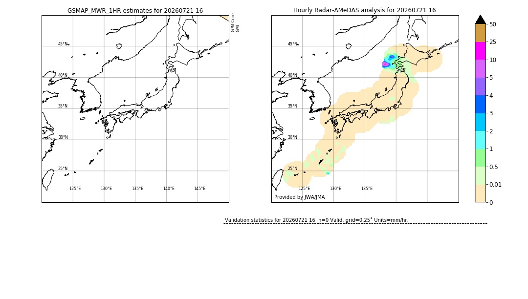 GSMaP MWR validation image. 2026/07/21 16