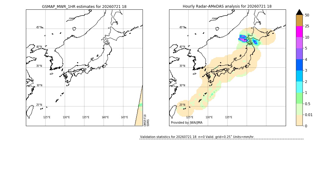 GSMaP MWR validation image. 2026/07/21 18