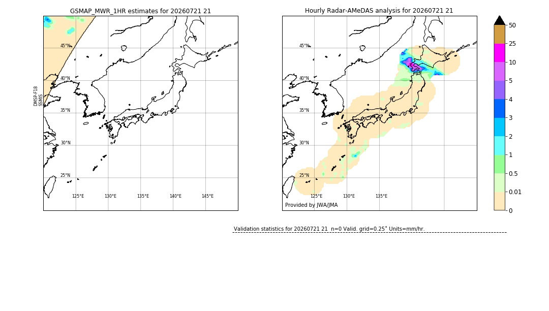 GSMaP MWR validation image. 2026/07/21 21