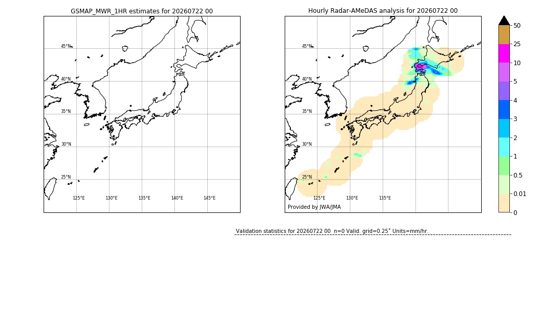GSMaP MWR validation image. 2026/07/22 00