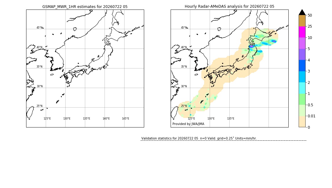 GSMaP MWR validation image. 2026/07/22 05