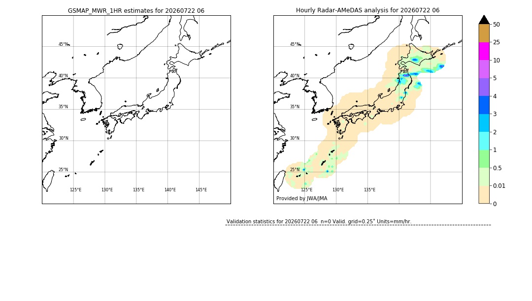 GSMaP MWR validation image. 2026/07/22 06