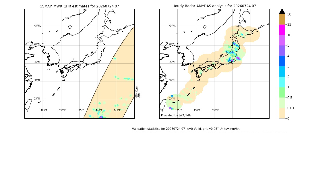 GSMaP MWR validation image. 2026/07/24 07