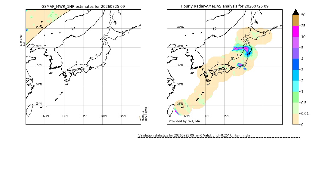 GSMaP MWR validation image. 2026/07/25 09